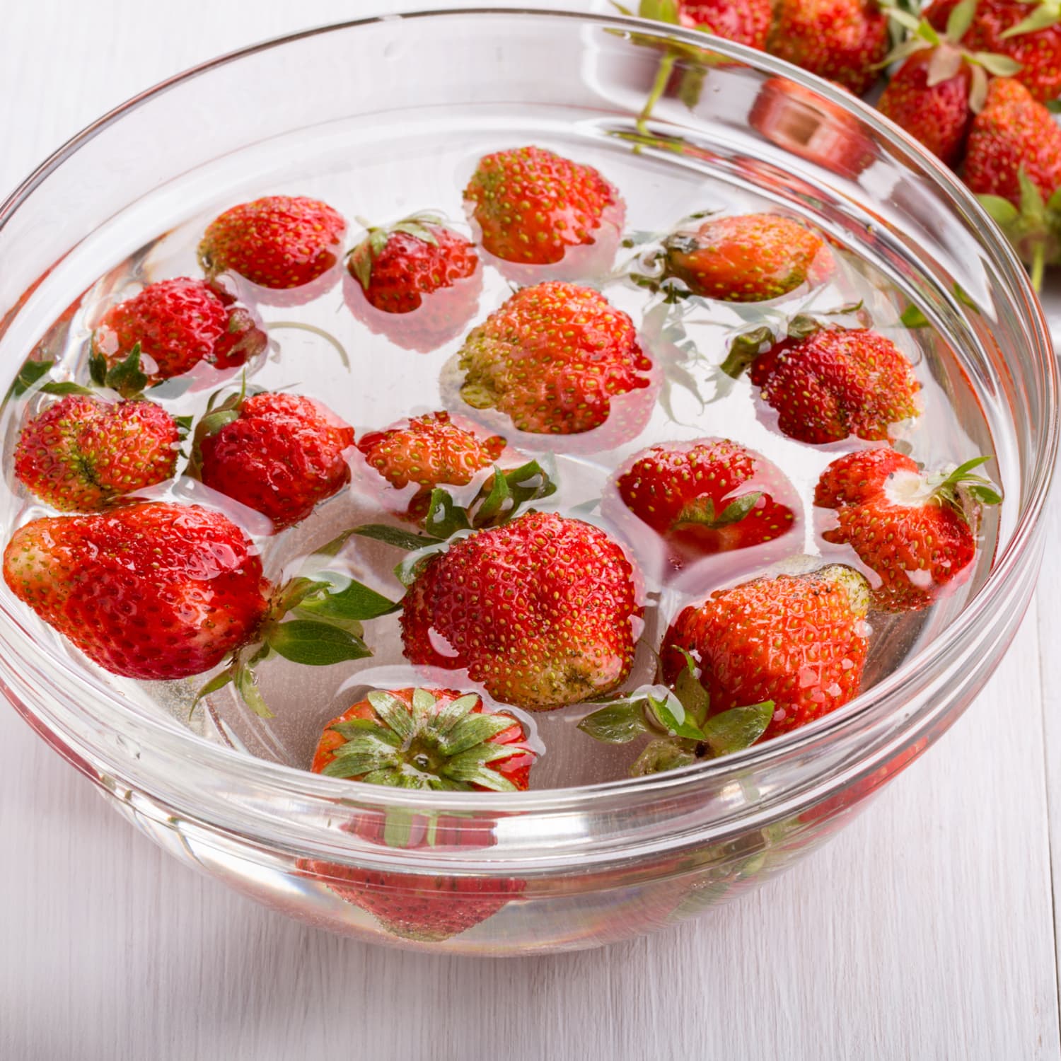 Bugs shop in strawberries