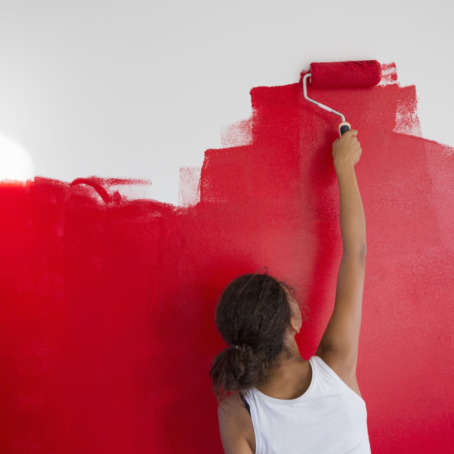 Red shop paint wall