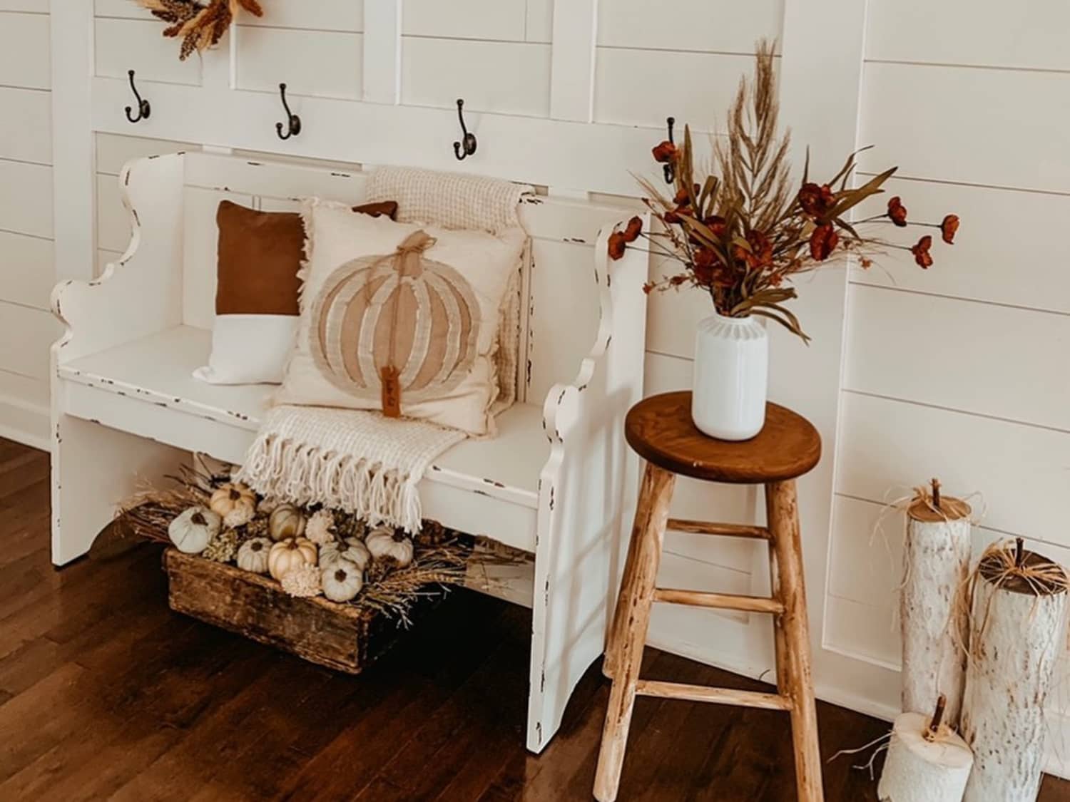60 Fall Porch Decorating Ideas Fall Front Porch And Patio Decor Hgtv | Th  Thanksgiving Day Hanging Pumpkin Wreath Pumpkin Leaf Pinecone Wreath  Vintage Fall Front Door Decor For Halloween Thanksgiving Day