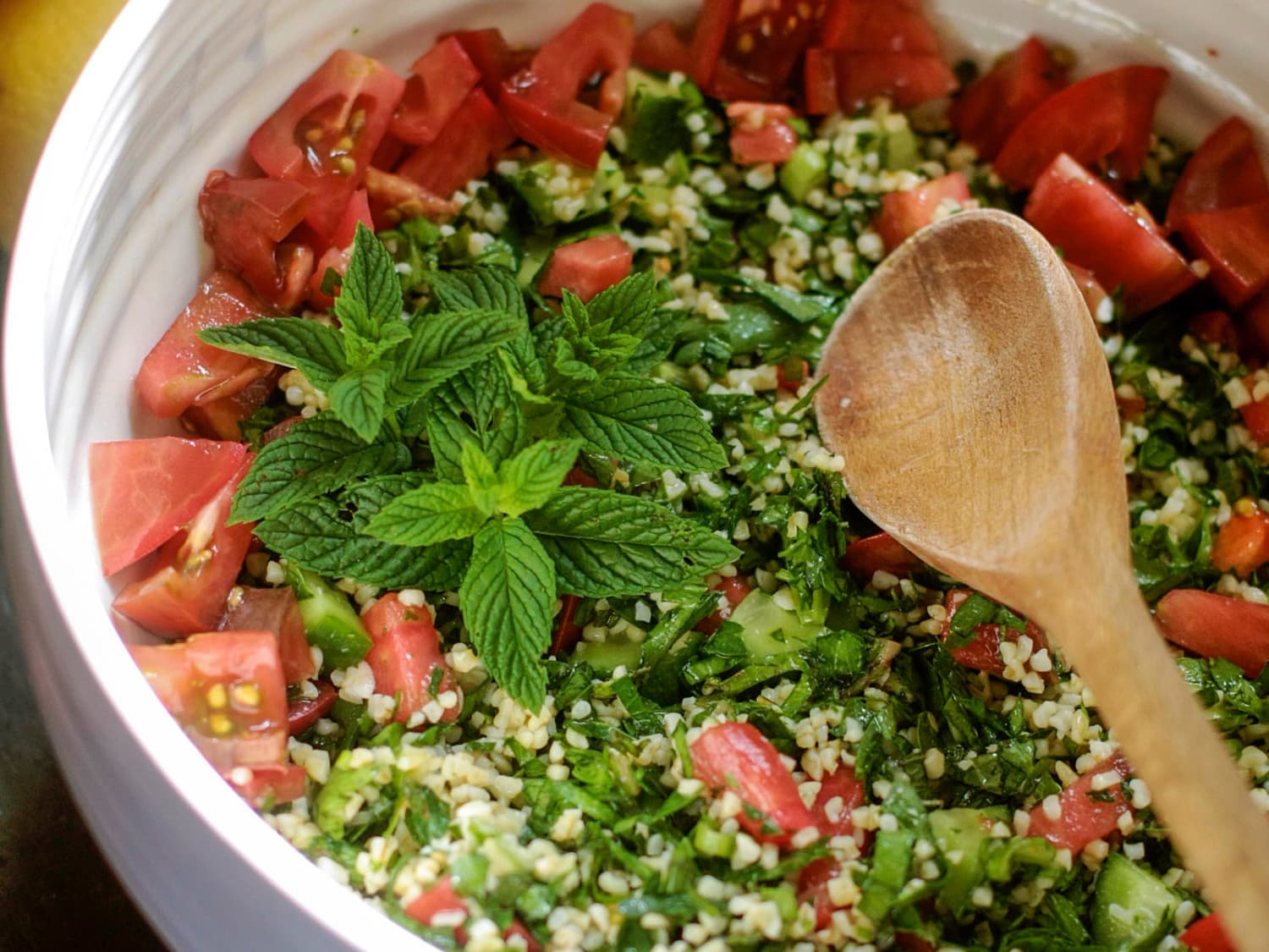 How To Make Tabbouleh Salad With Bulgur Quinoa Or Cracked Wheat Kitchn