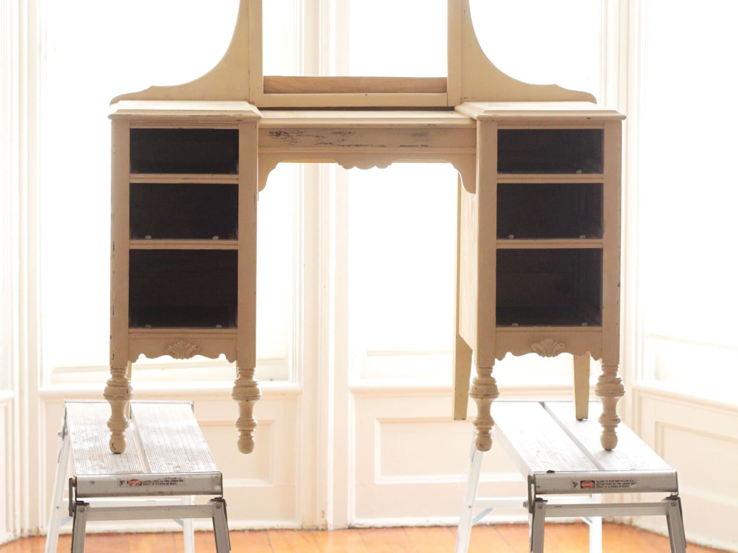old fashioned vanity dresser Solid Wood Dressing Table French Retro Black Walnut Dressing Table Bedroom  Home Dressing Table with Shelf main image 1