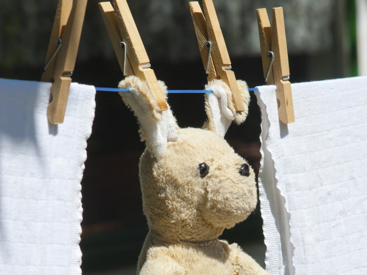 washing stuffed animals in a pillowcase