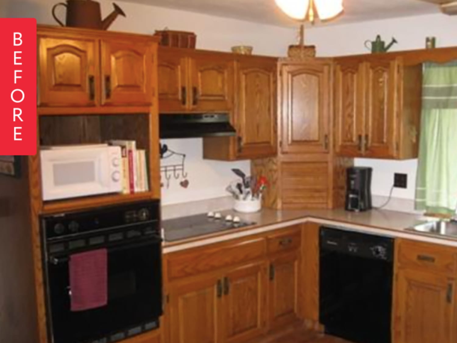 Before & After: Repainted Old Oak Kitchen Cabinets ...