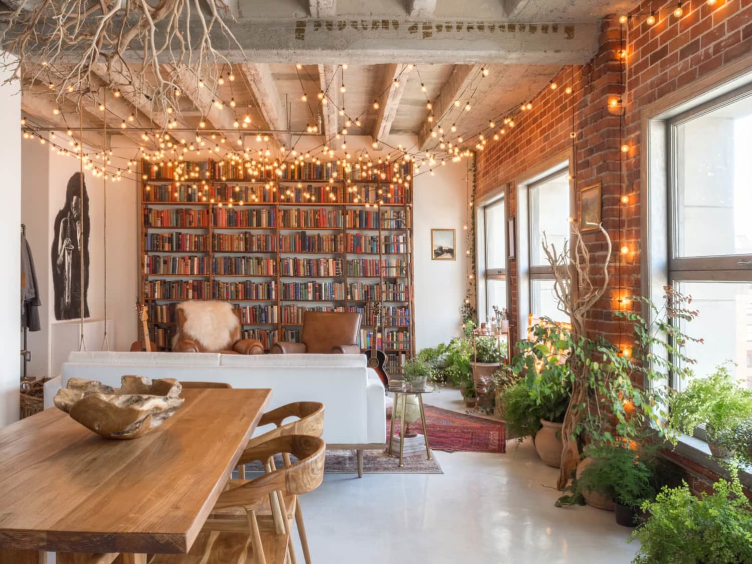 Fairy lights dining room