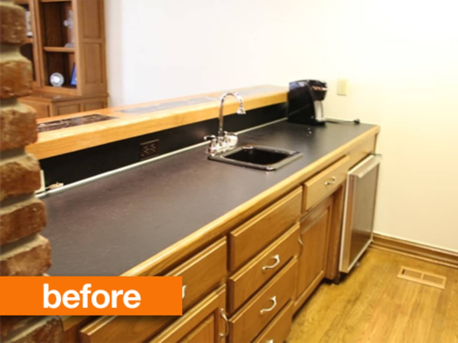 Before After Laminate Countertop Goes Concrete Apartment Therapy