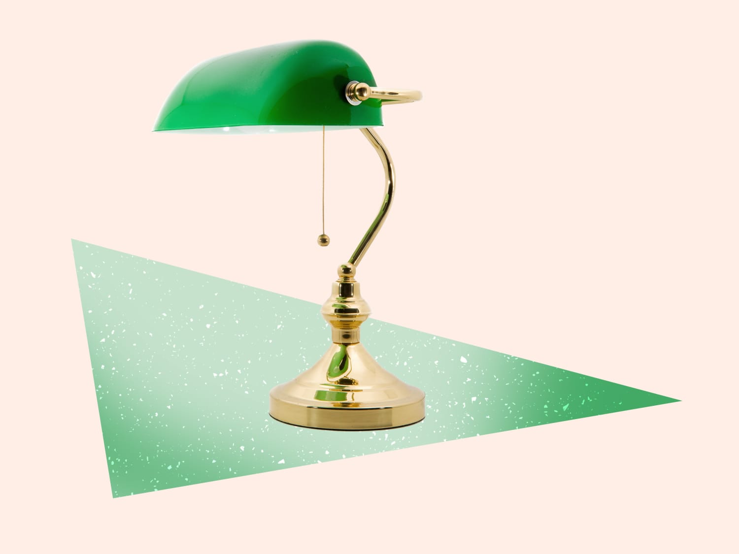 Banker's Lamp with green glass shade Art deco