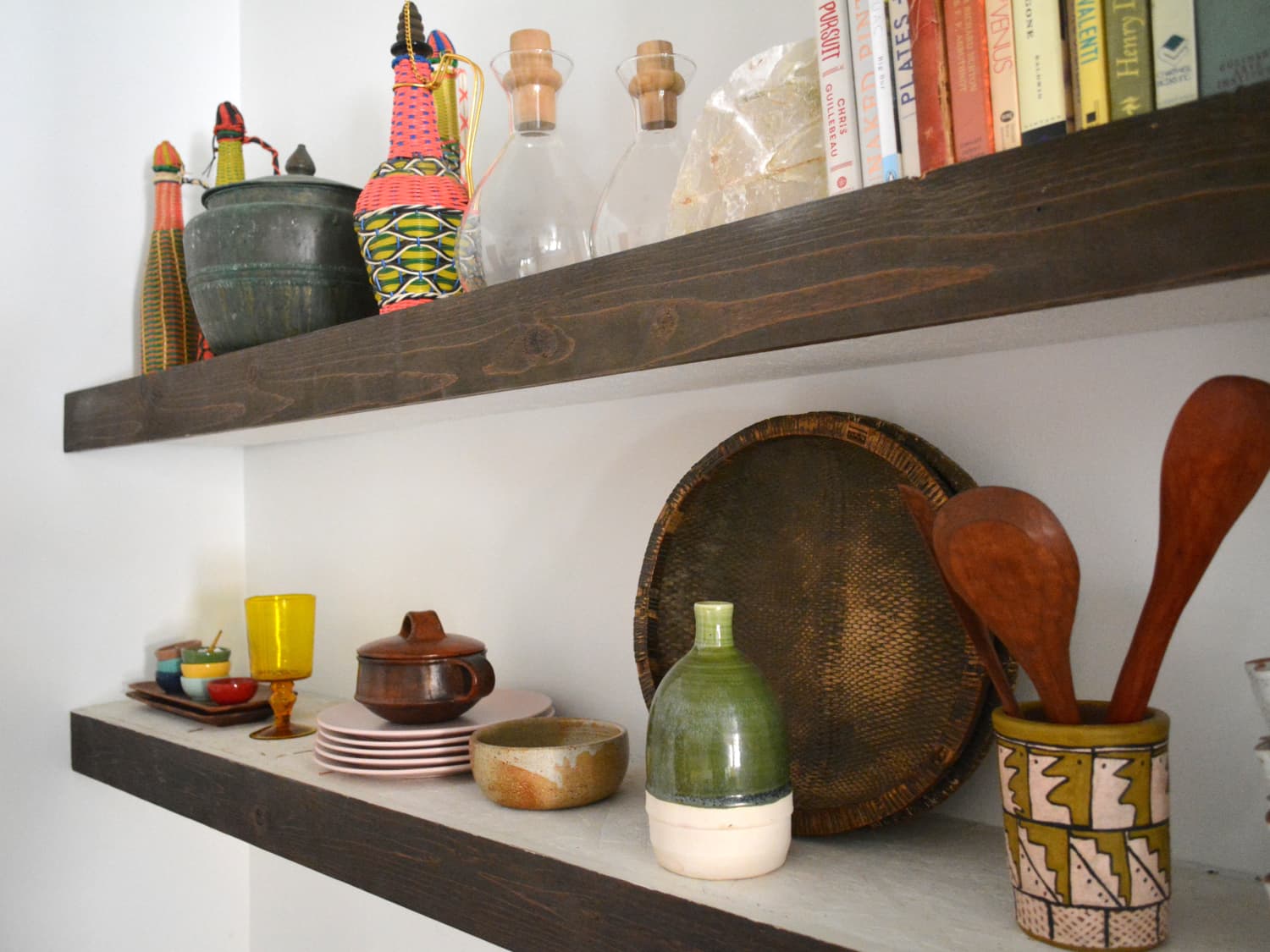 Floating Wooden Wall Shelves Metal Fixing Without Drilling Under