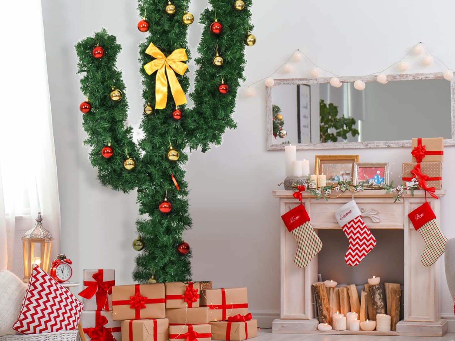 Christmas Cactus Tree Pre Lit Artificial Christmas Cactus Amazon Apartment Therapy