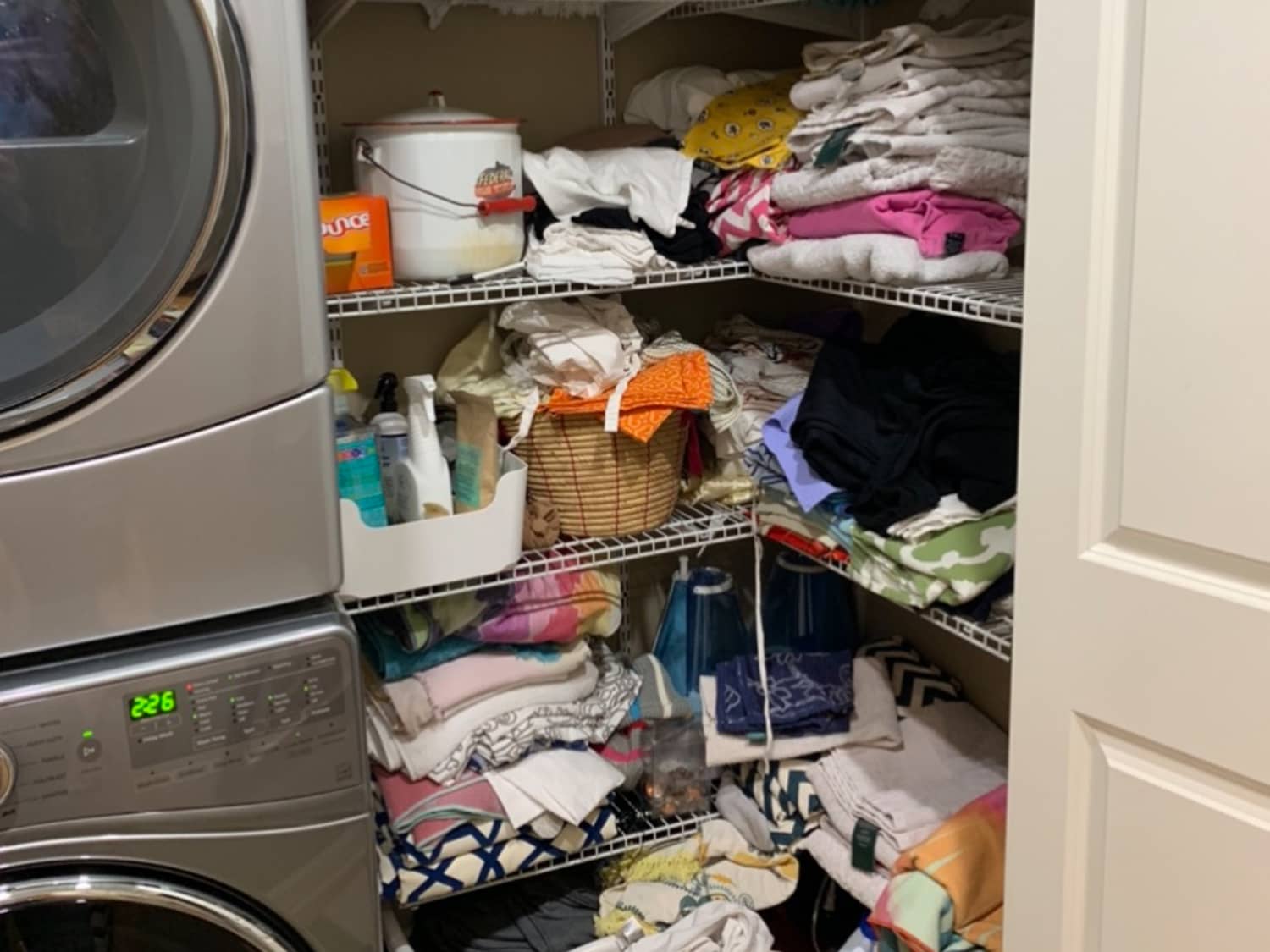 Before And After A Laundry Closet Gets An Organizational Makeover