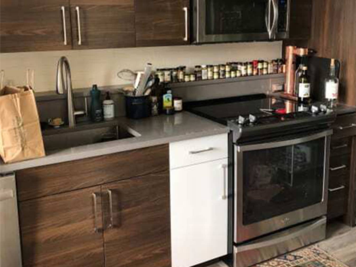 Before After Two Renters Transformed Dark Kitchens With Budget Materials Apartment Therapy