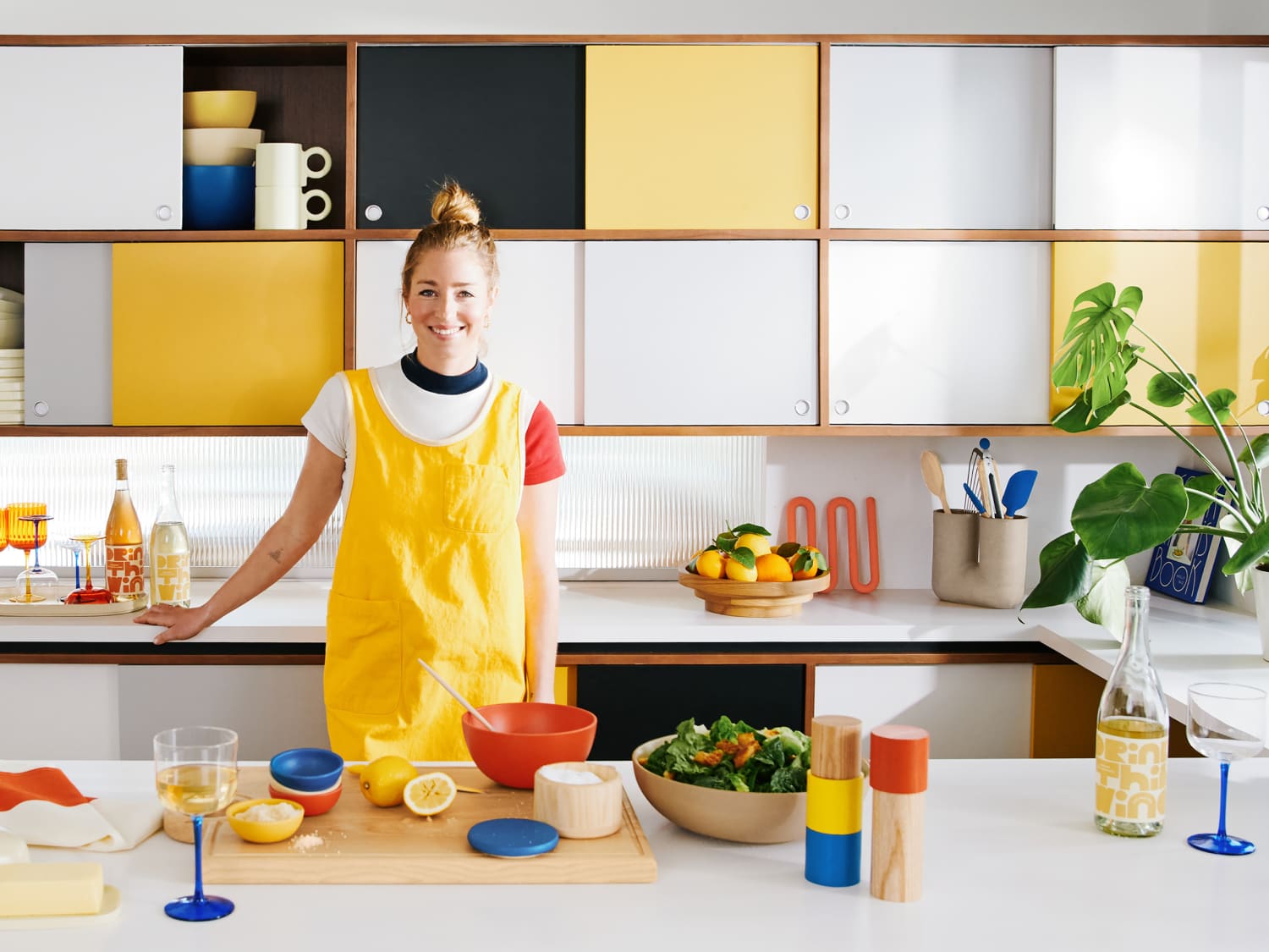 Crate and Barrel Silicone & Wood Spatula - Yellow