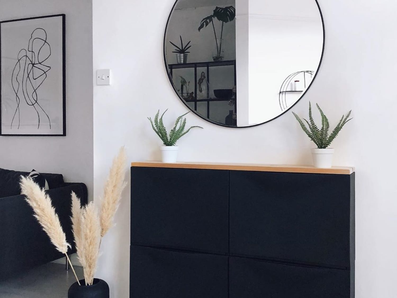 Ikea trones shoe cabinet black sales