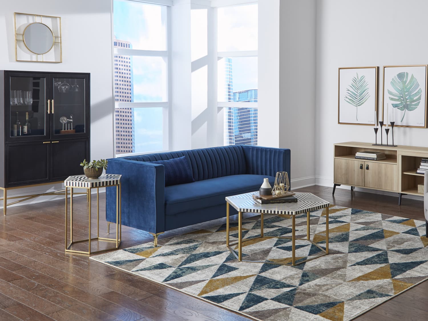 Wayfair navy discount couch