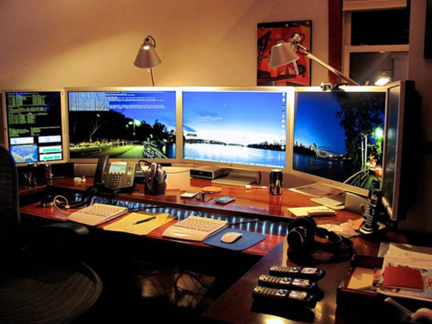 Mitch s Multi Monitor Over the Top Home Office Apartment Therapy