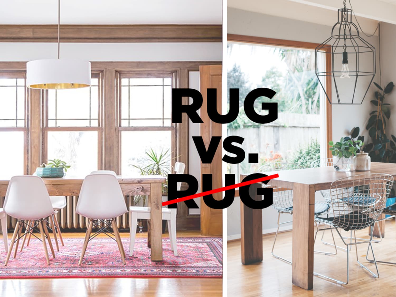 area rug size under dining room table