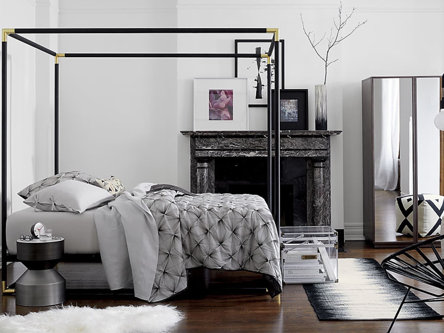 Modern canopy bed hot sale frame