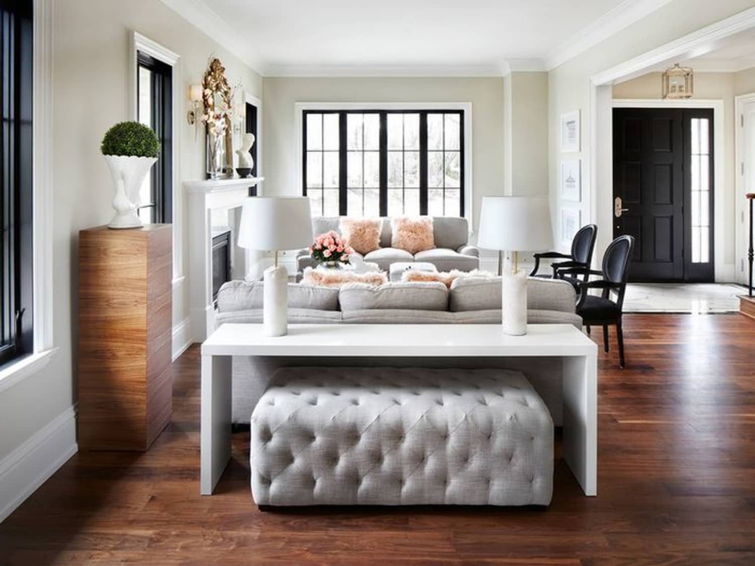 Living room with sofa table clearance