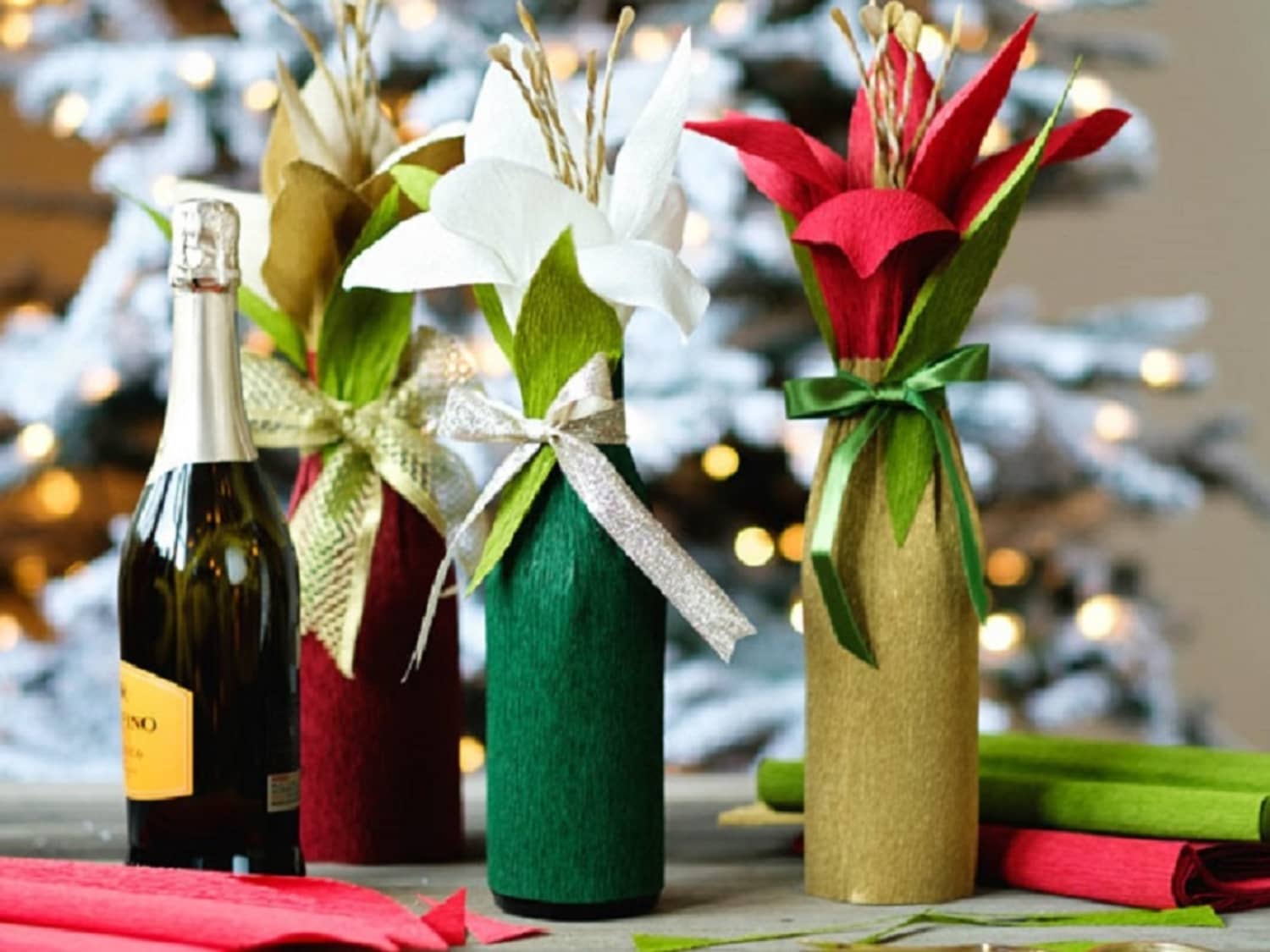 How to wrap top a wine bottle