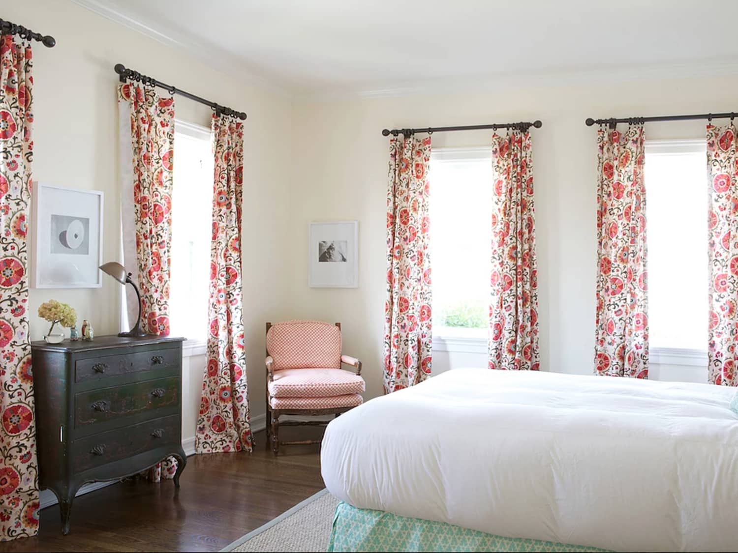 Bedroom with online three windows