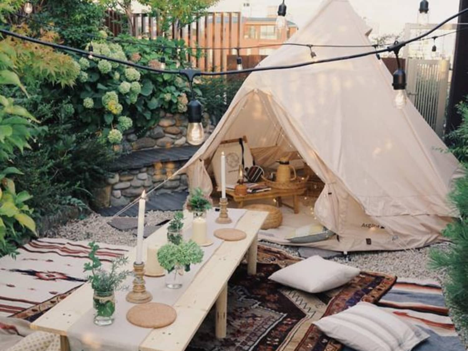 Backyard glamping tent clearance