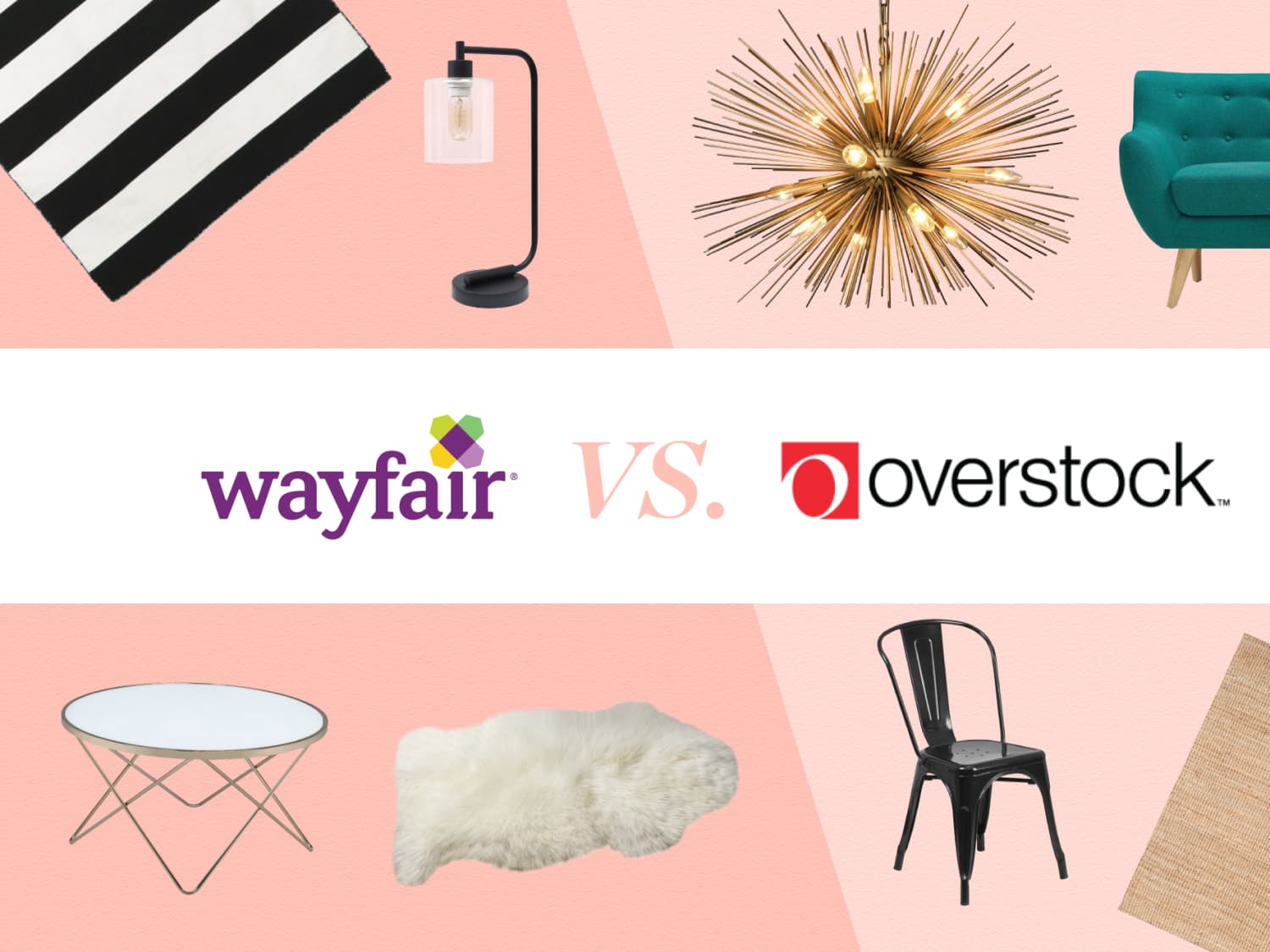 Wayfair vs. Overstock Price Comparison Rugs Furniture Lighting