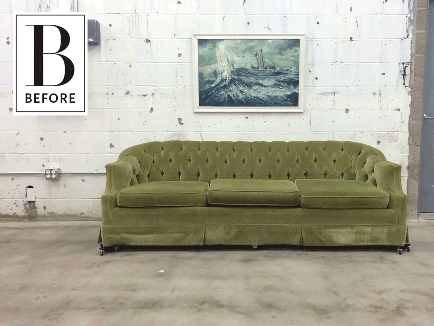 Velvet skirted sofa online