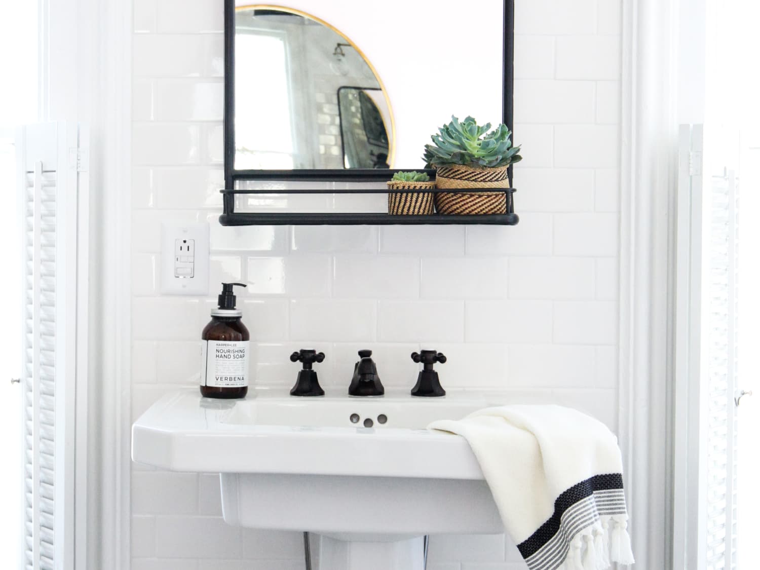 Bathroom mirror 2024 with shelf