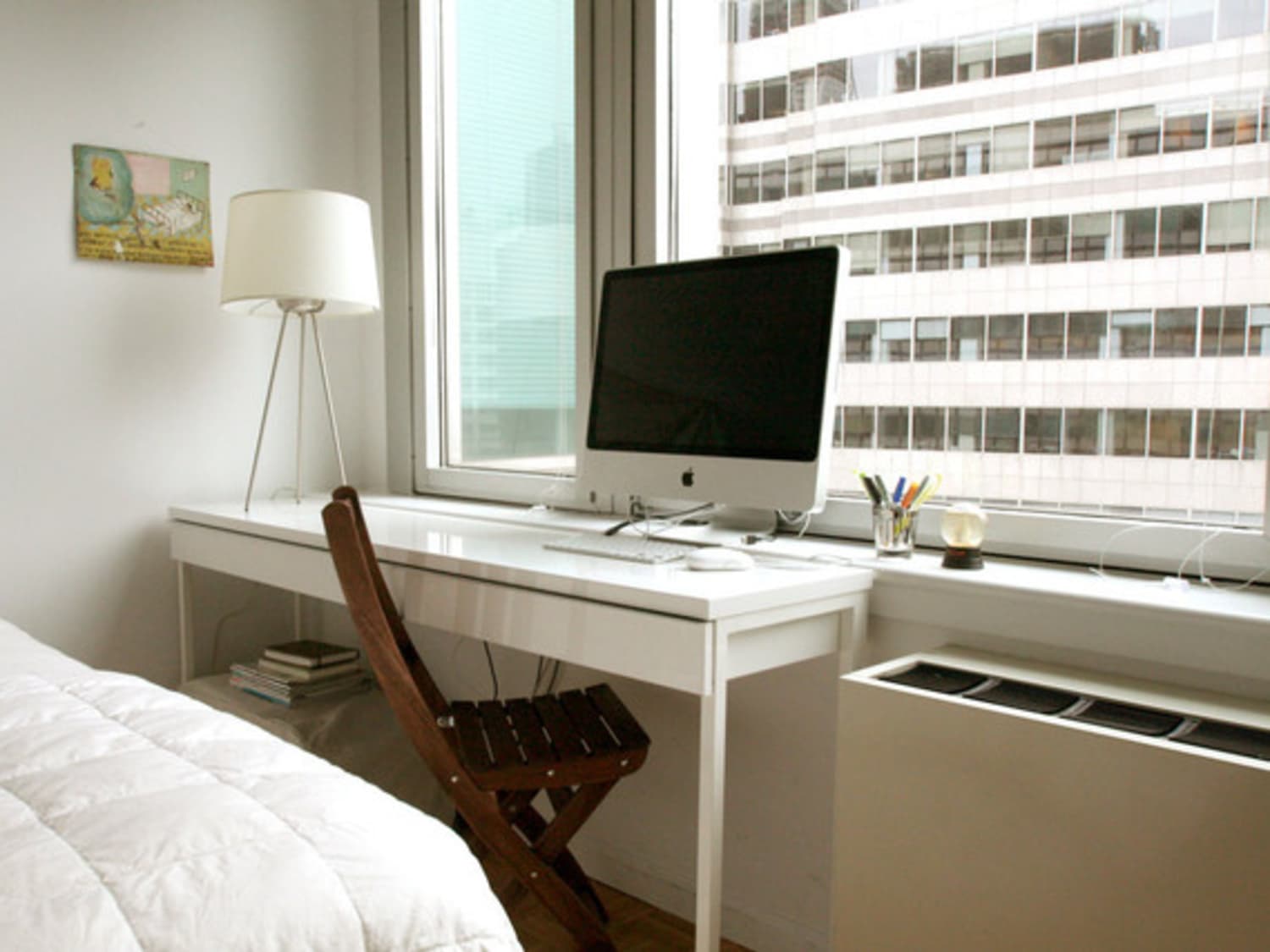 Space Saving Bedroom Office High Low Apartment Therapy