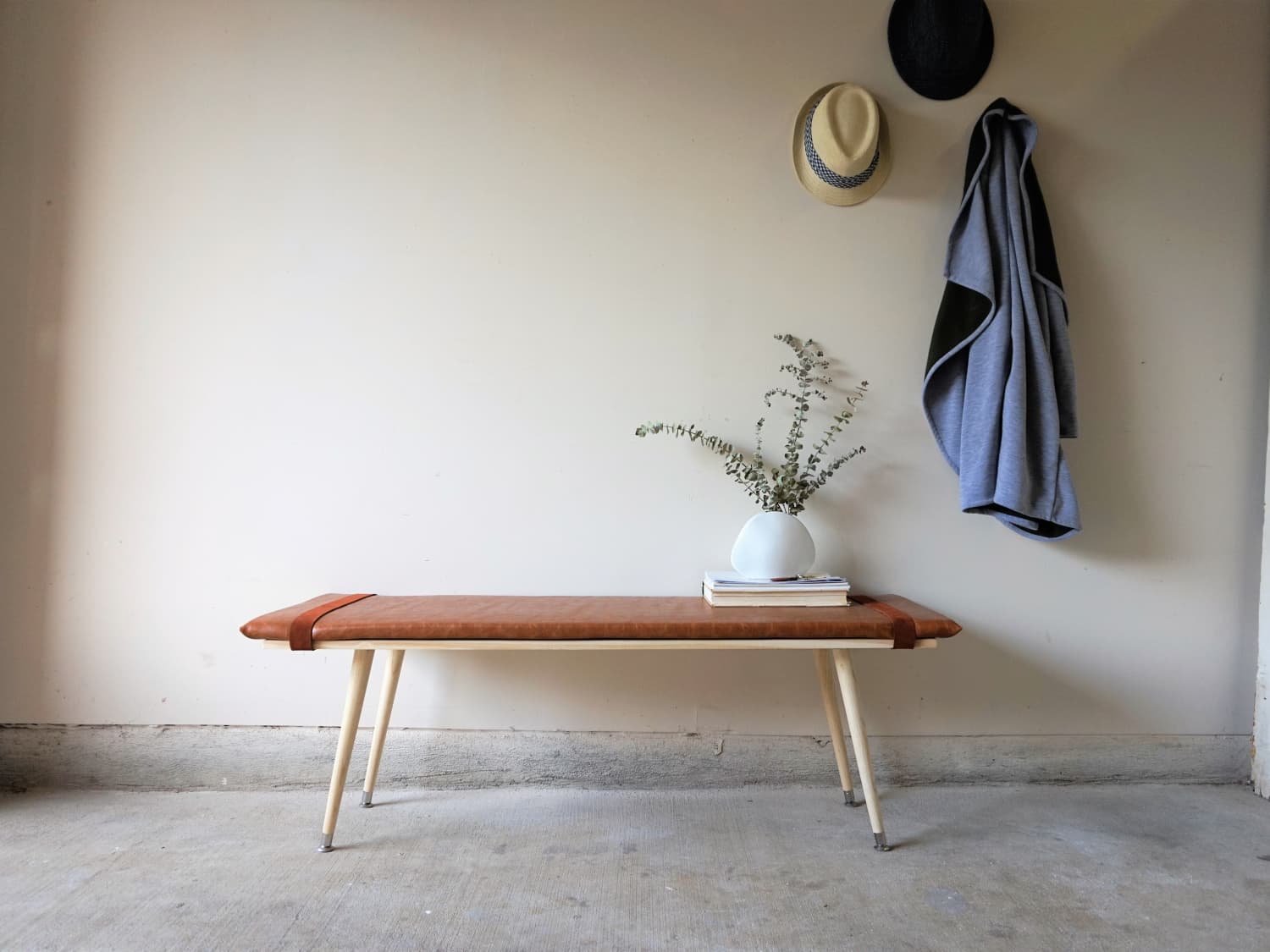 Custom online leather bench
