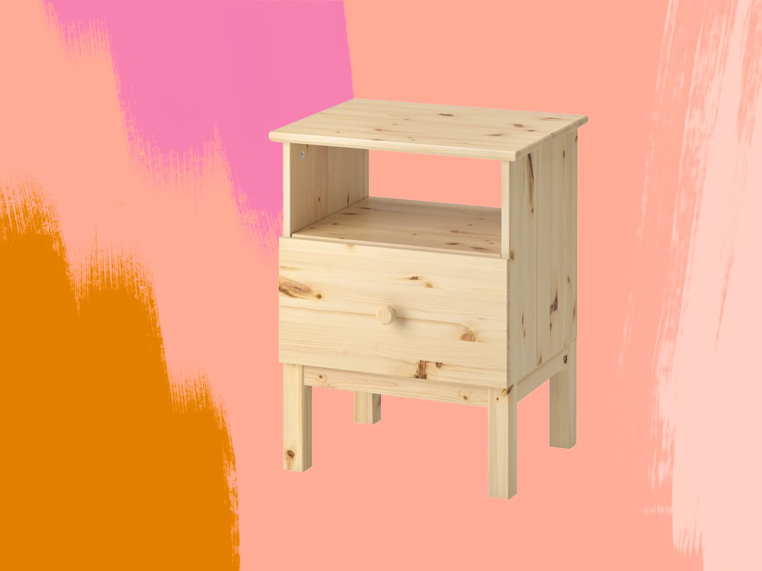 Unfinished wood shop nightstand ikea