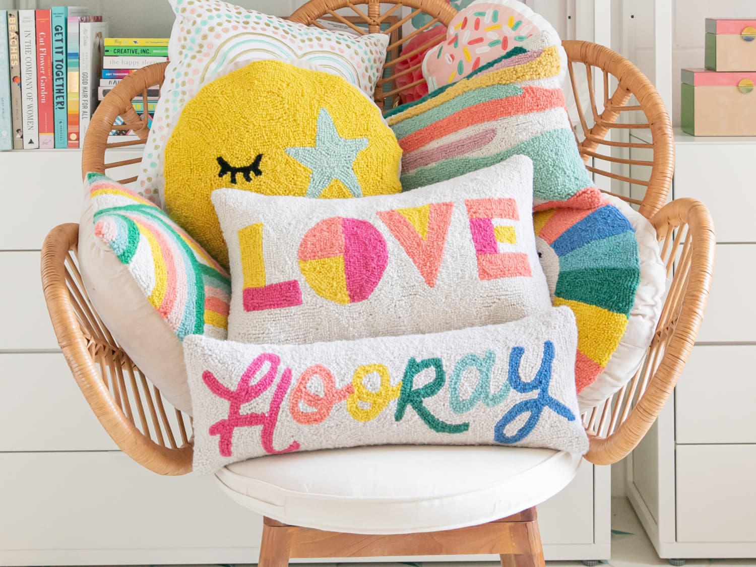 Rainbow throw pillow online