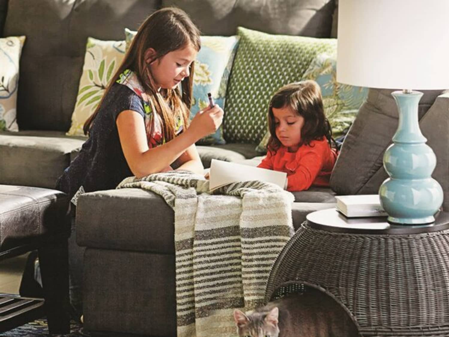 This Wicker Cat Bed Is Also a Normal Looking End Table for Humans