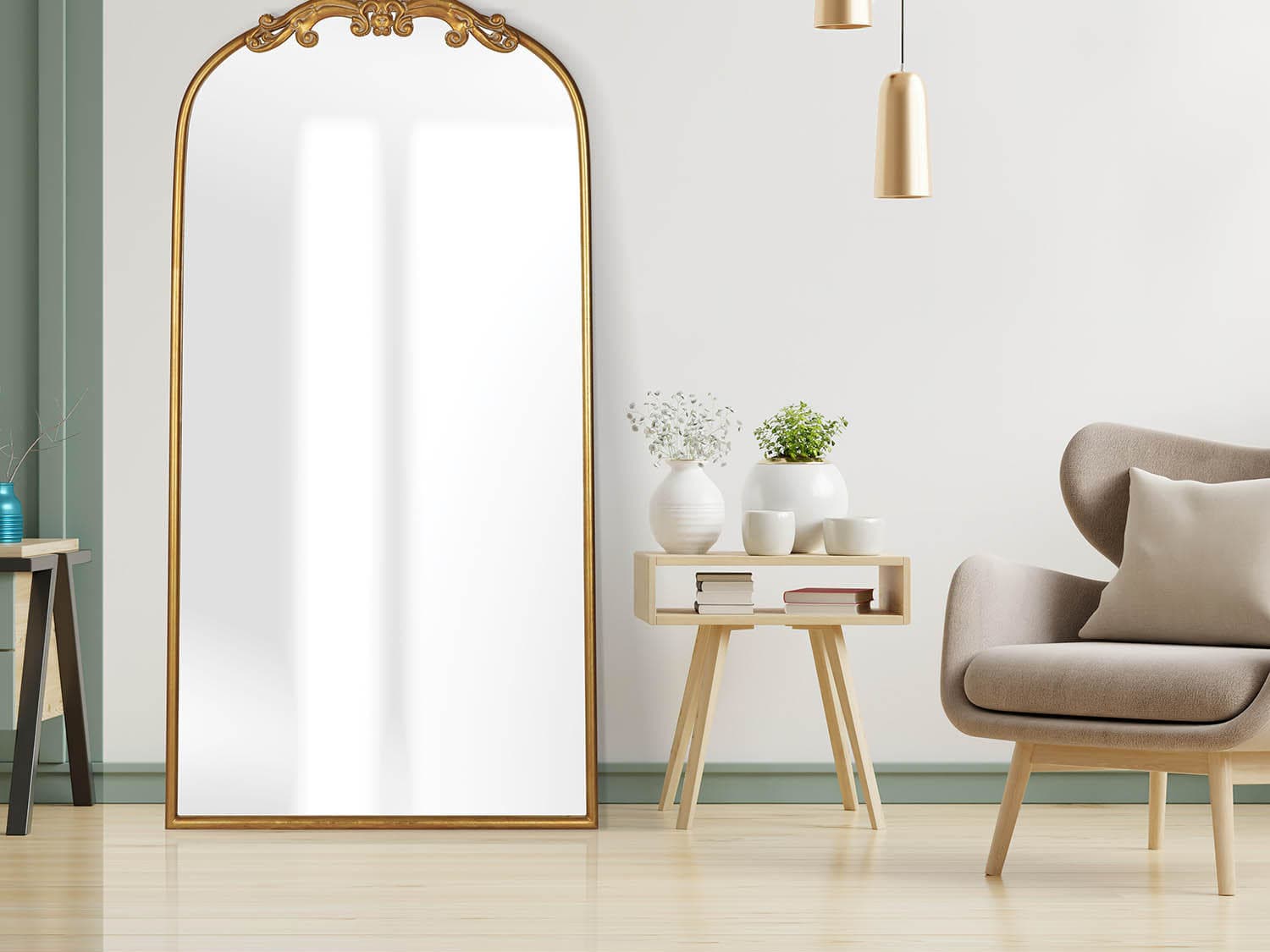 Anthropologie shop gold mirror