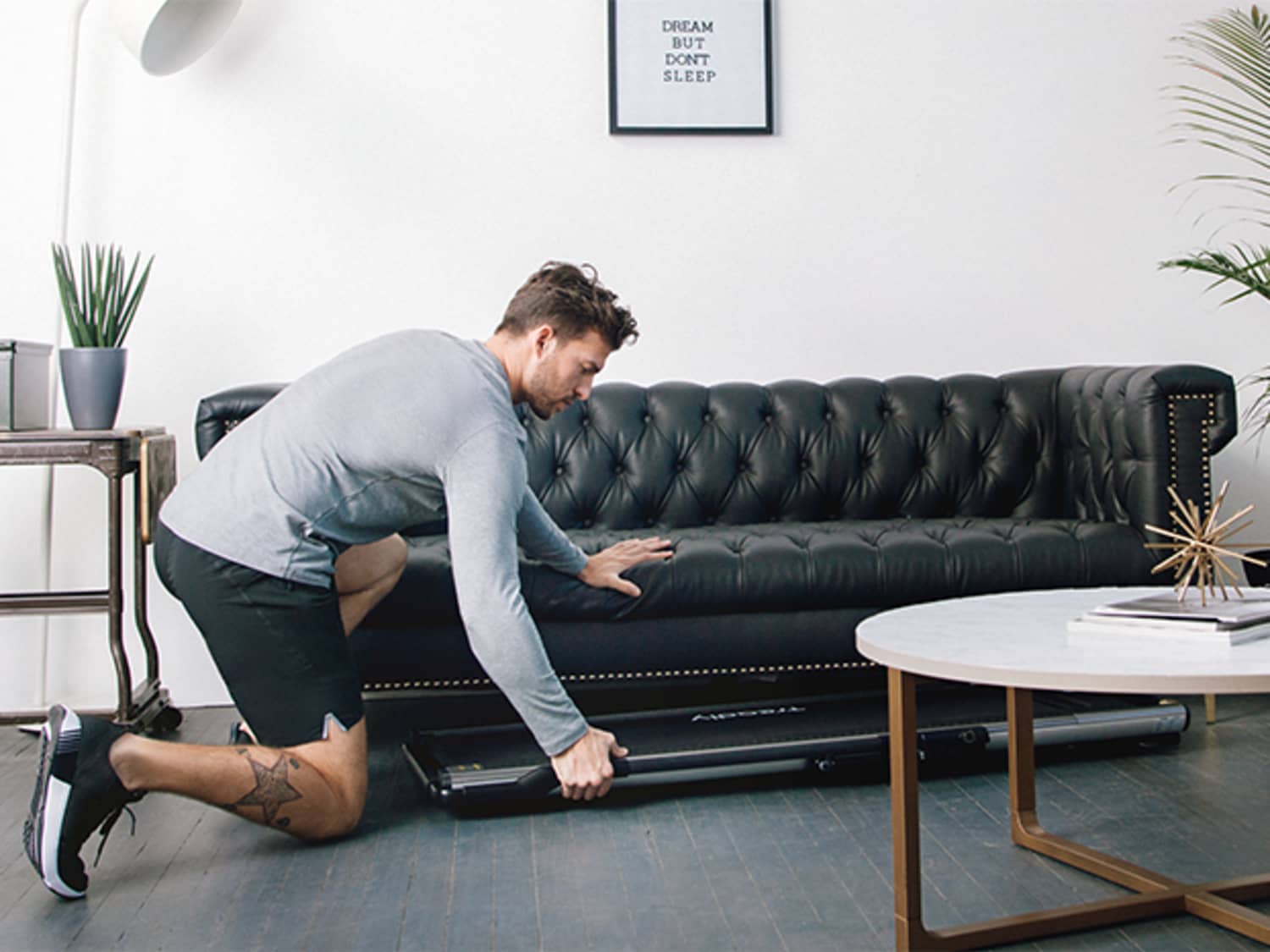 Treadmill online under sofa