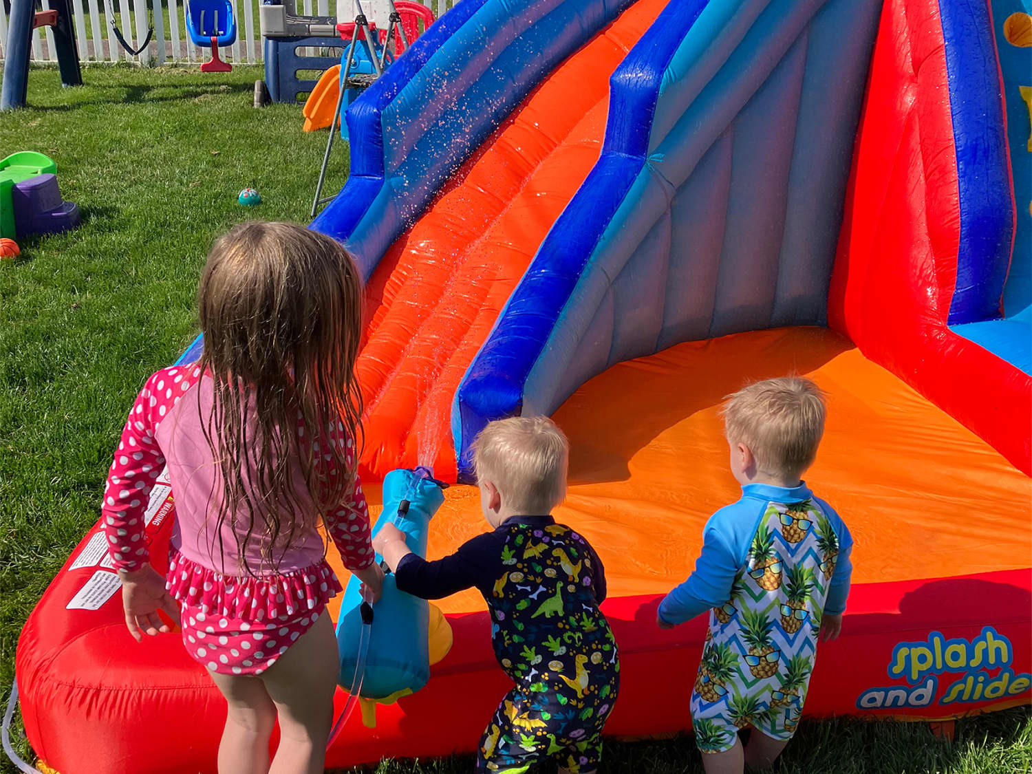 Inflatable water slide under $200 cheap