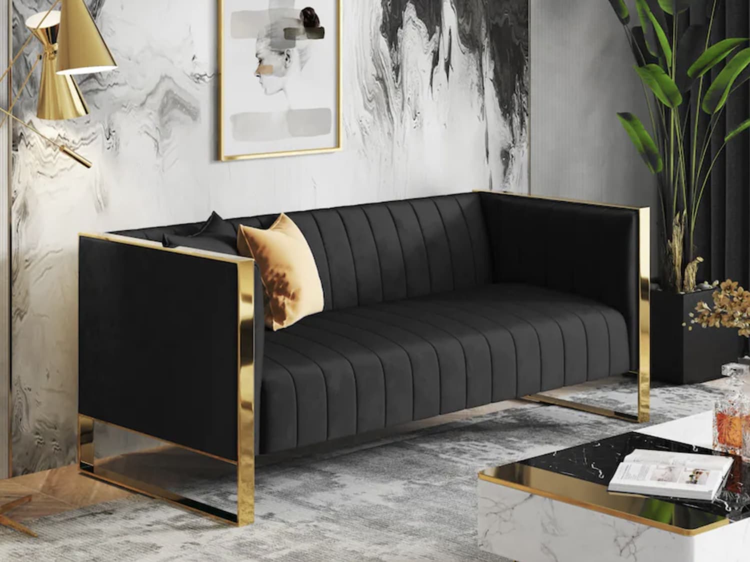 Plush couch american signature sale