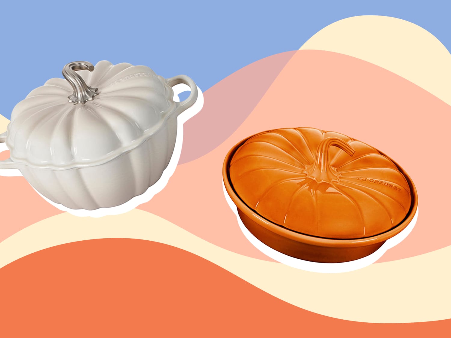 Dutch Oven Pot With Lid, Ceramic Pumpkin Dish, Halloween Christmas