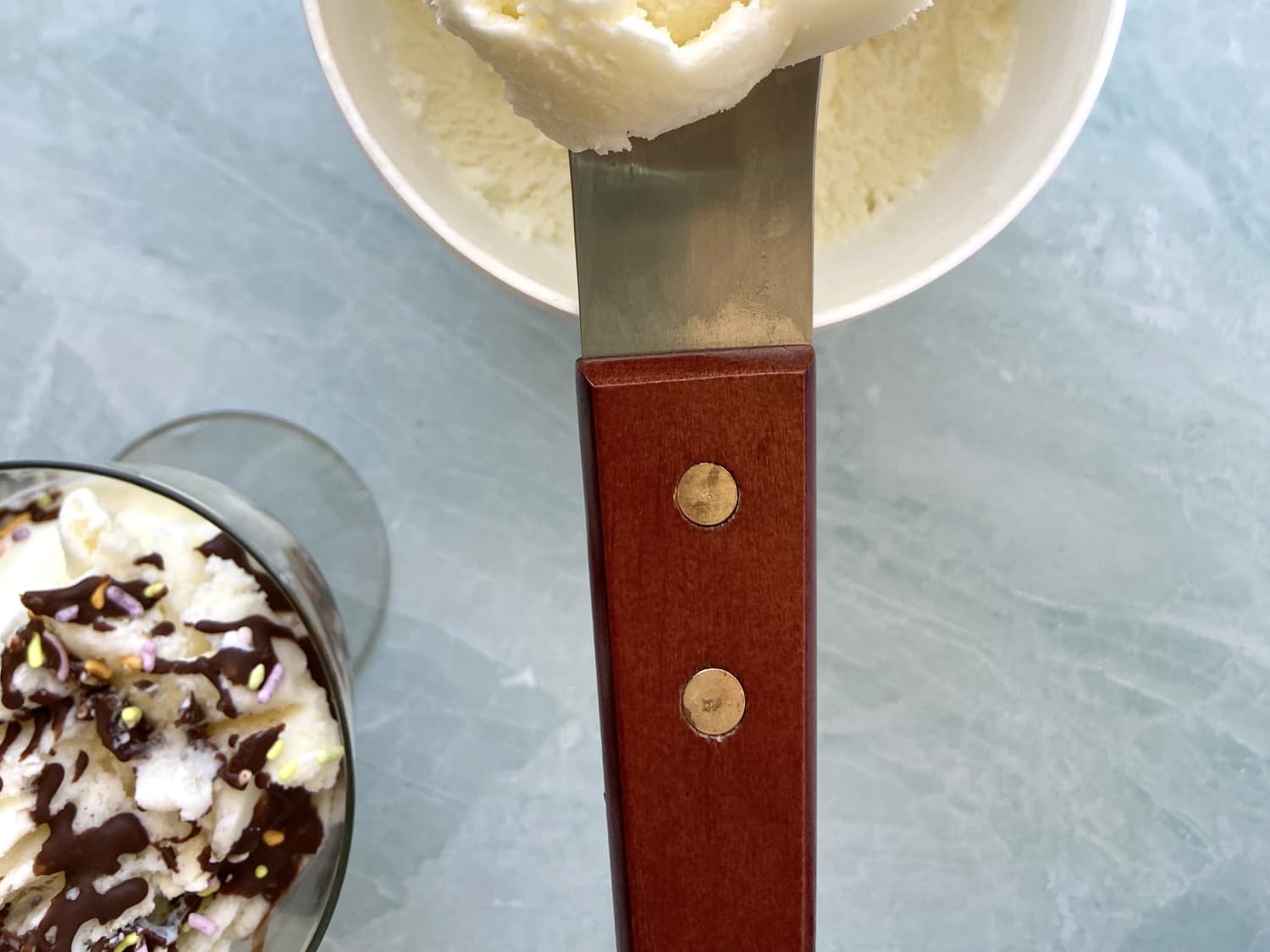 Paddle Ice Cream,Paddle Ice Cream Scoop Flat Blade Spade Stainless Steel  Ice Cream Shovel With Wooden Ice Cream Scoops Handle Dessert Spade Butter