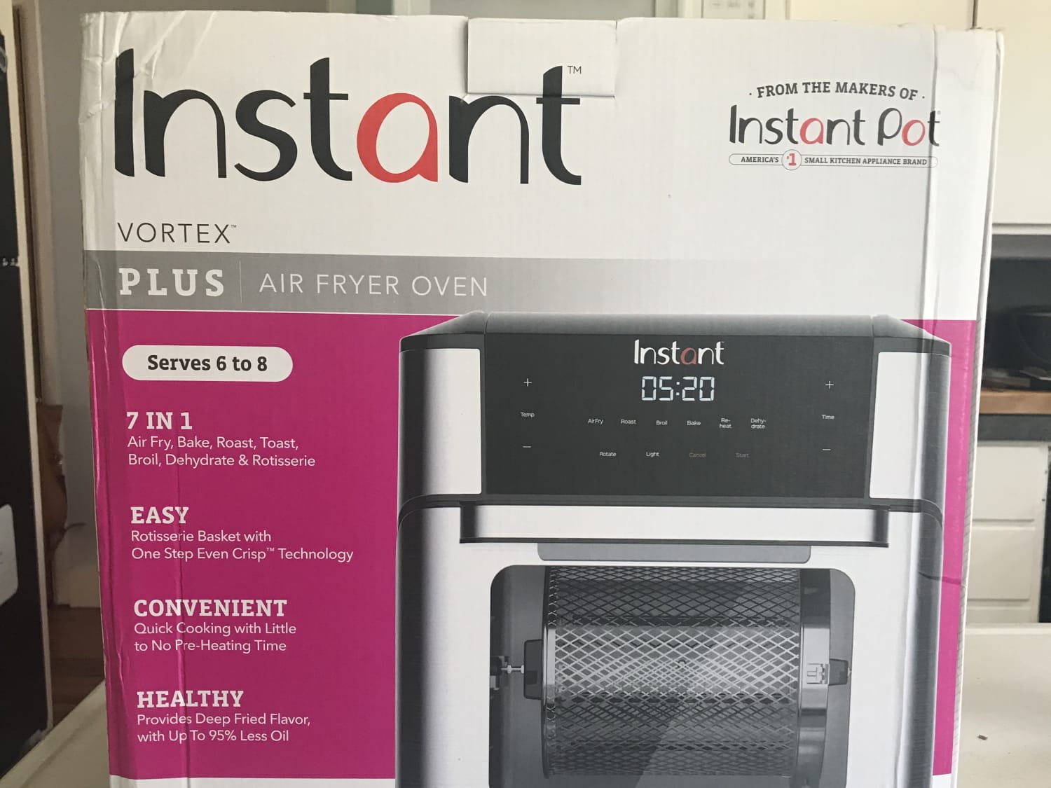 Instant Pot Air Fryer Oven, 6 Quart, From the Makers of Instant Pot,  6-in-1, Broil, Roast, Dehydrate, Bake, Non-stick and Dishwasher-Safe  Basket, App