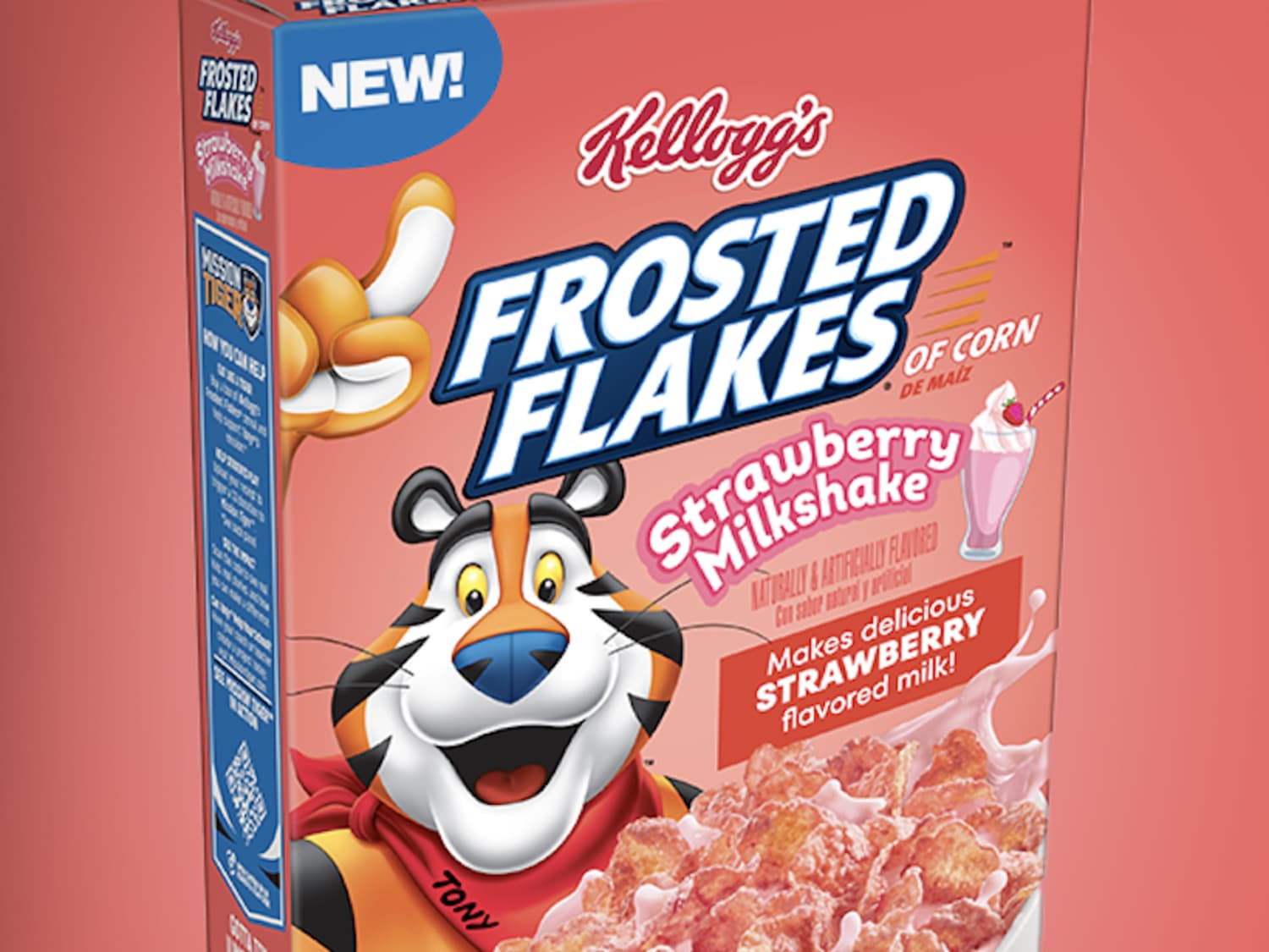 Kellogg's Frosted Flakes Strawberry Milkshake, Cinnamon French Toast,  Chocolate