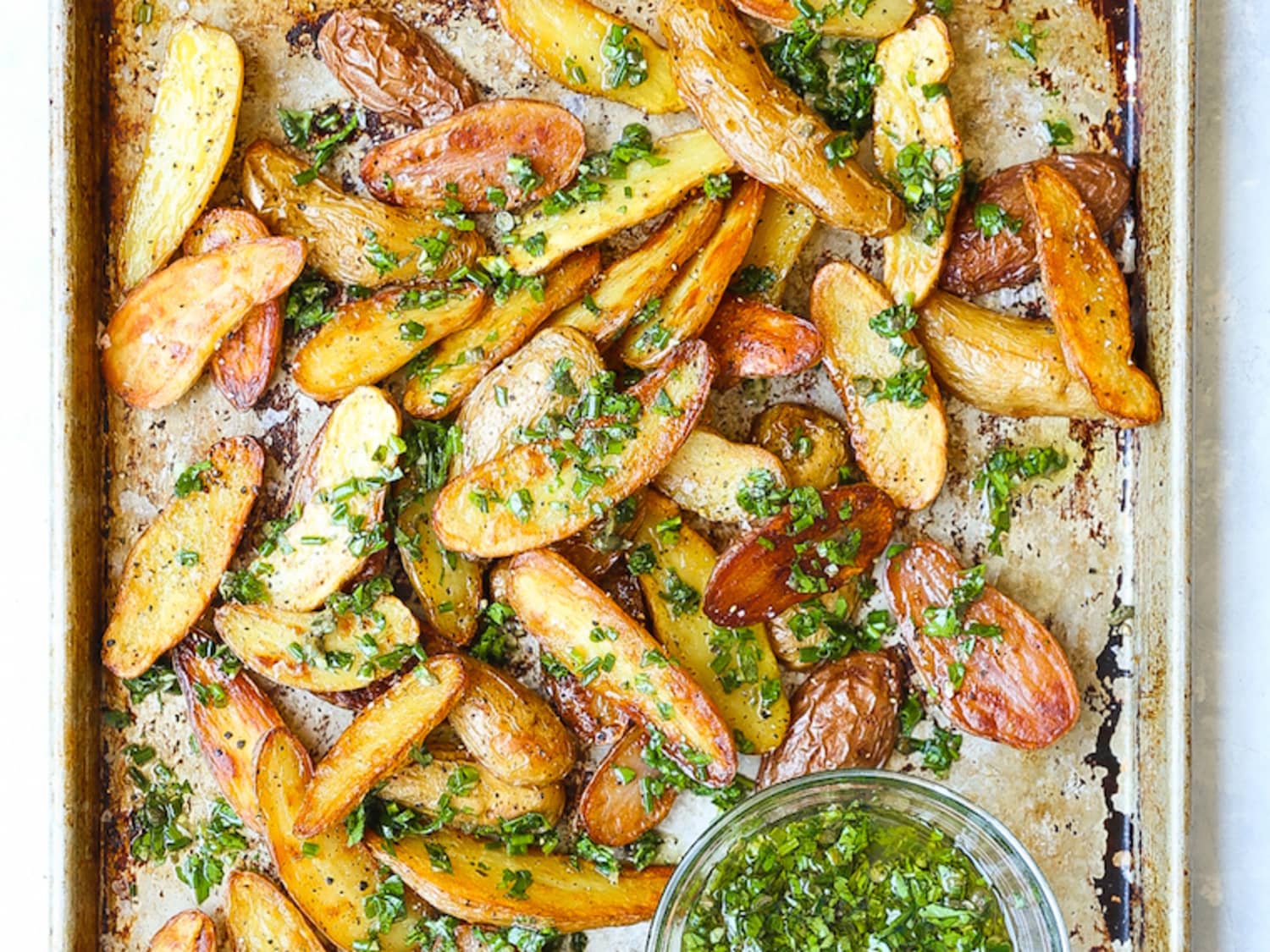 Baked Garlic Herb Potato Wedges Damn Delicious Kitchn
