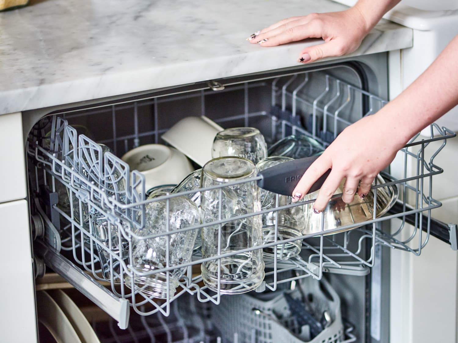 an aluminum tray we've reused and cleaned in the dishwasher many