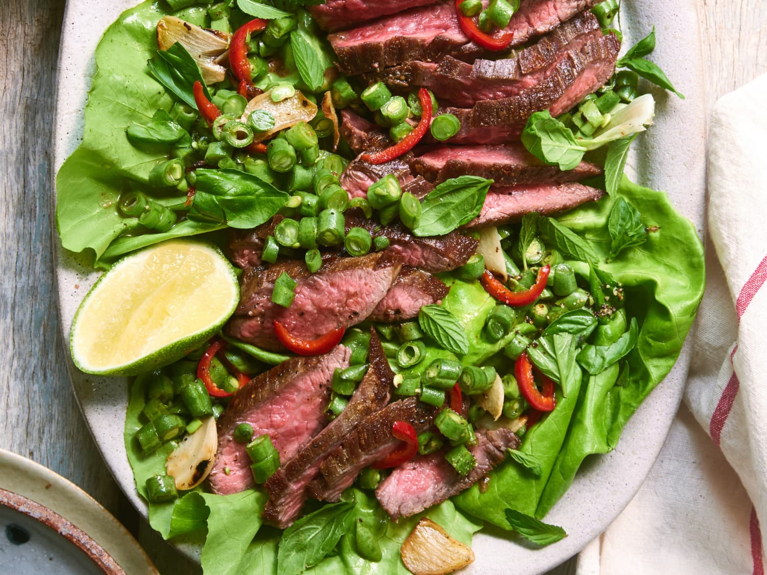 20 Minute Steak Salad With Chile Garlic And Herbs Kitchn