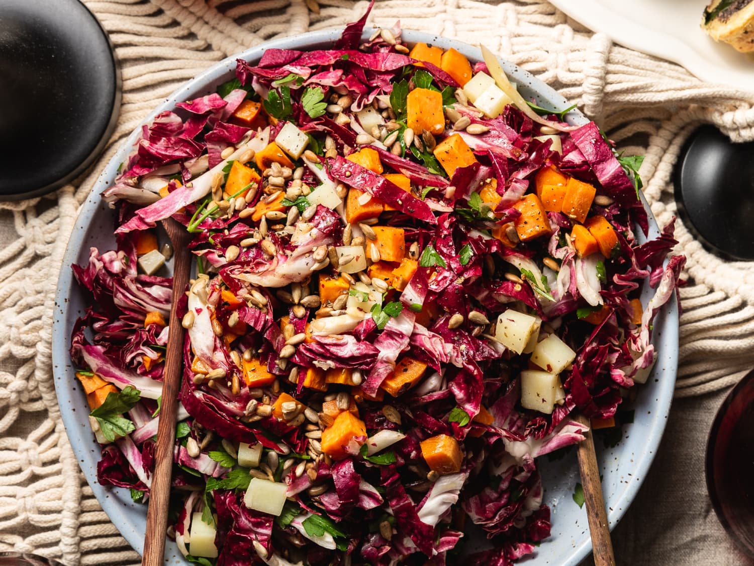 Raw And Roasted Radicchio Salad With Sweet Potato Manchego And