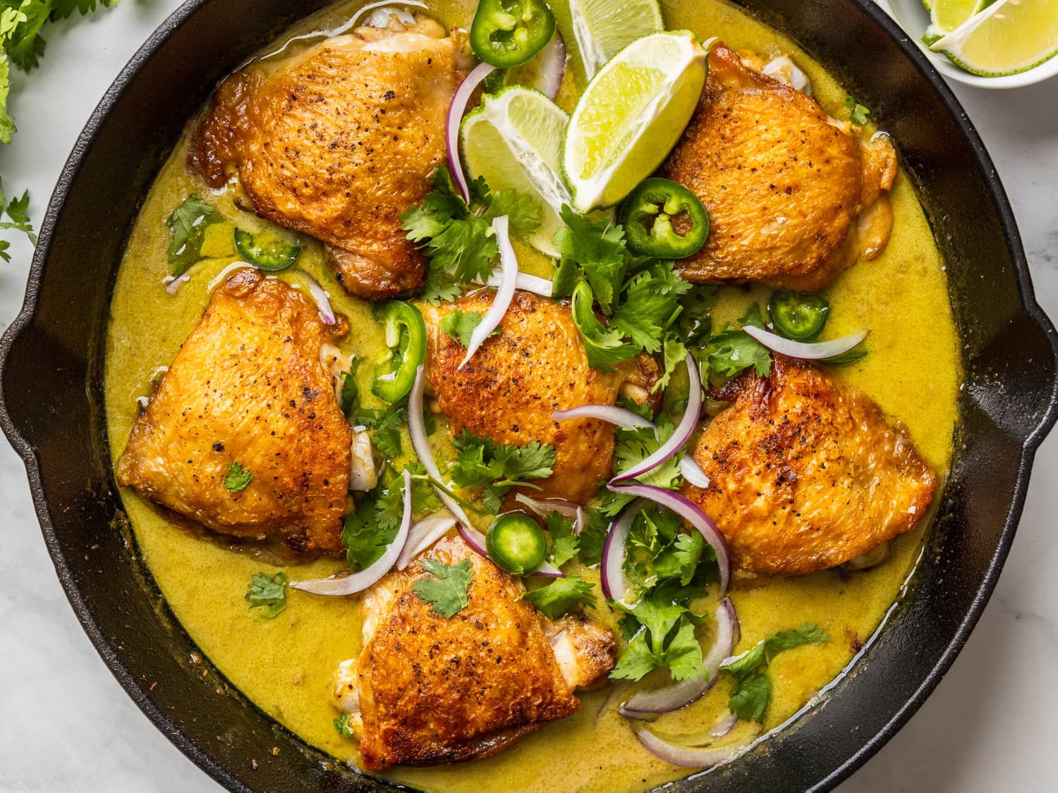 One-Pan Chicken Thighs With Coconut Creamed Corn Recipe - NYT Cooking