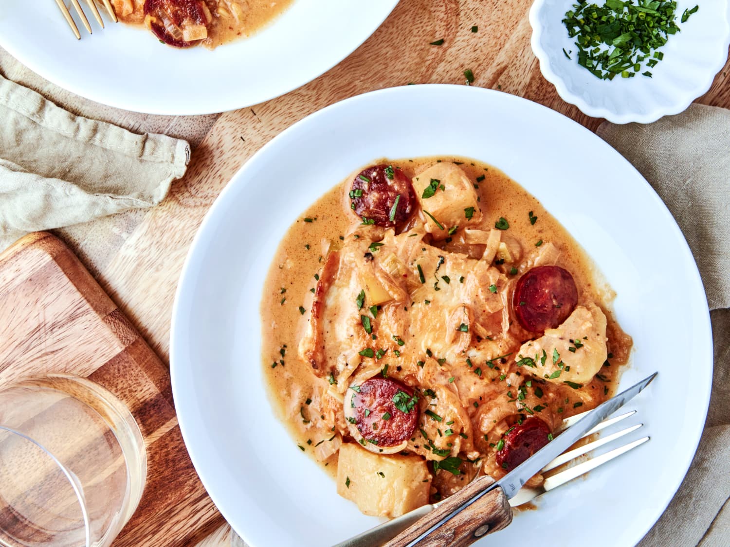 Creamy Chicken With Potatoes Chorizo And Leeks Kitchn