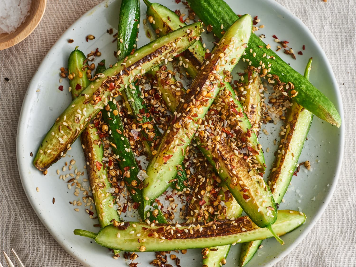 Blistered Cucumbers With Spicy Seeds | Kitchn