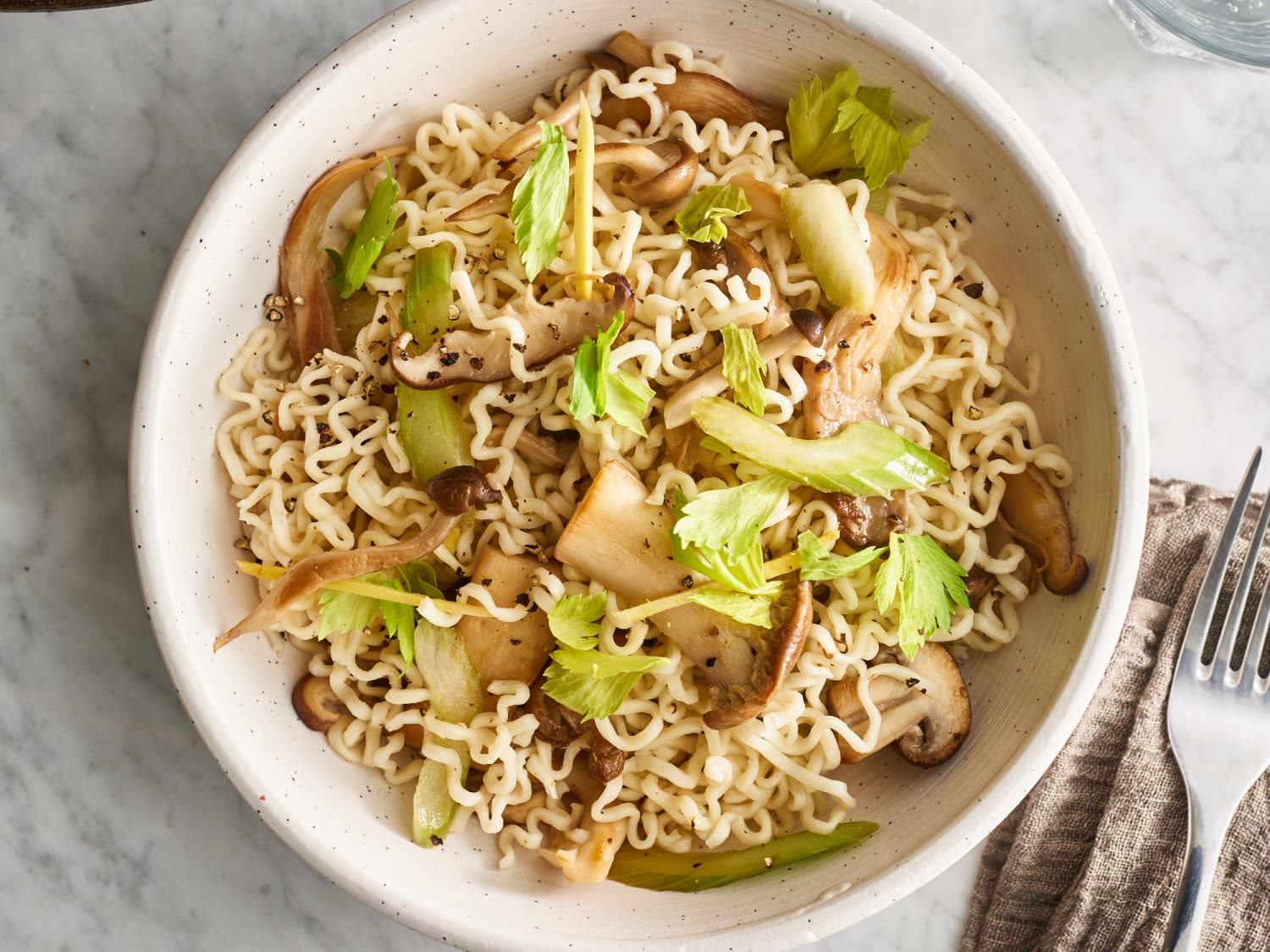 Cold Ramen With Quick Pickled Mushrooms Celery And Ginger Kitchn