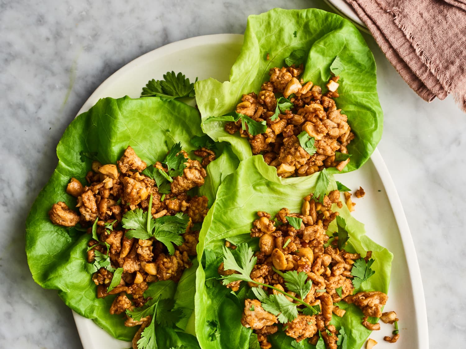 Asian style turkey lettuce wraps
