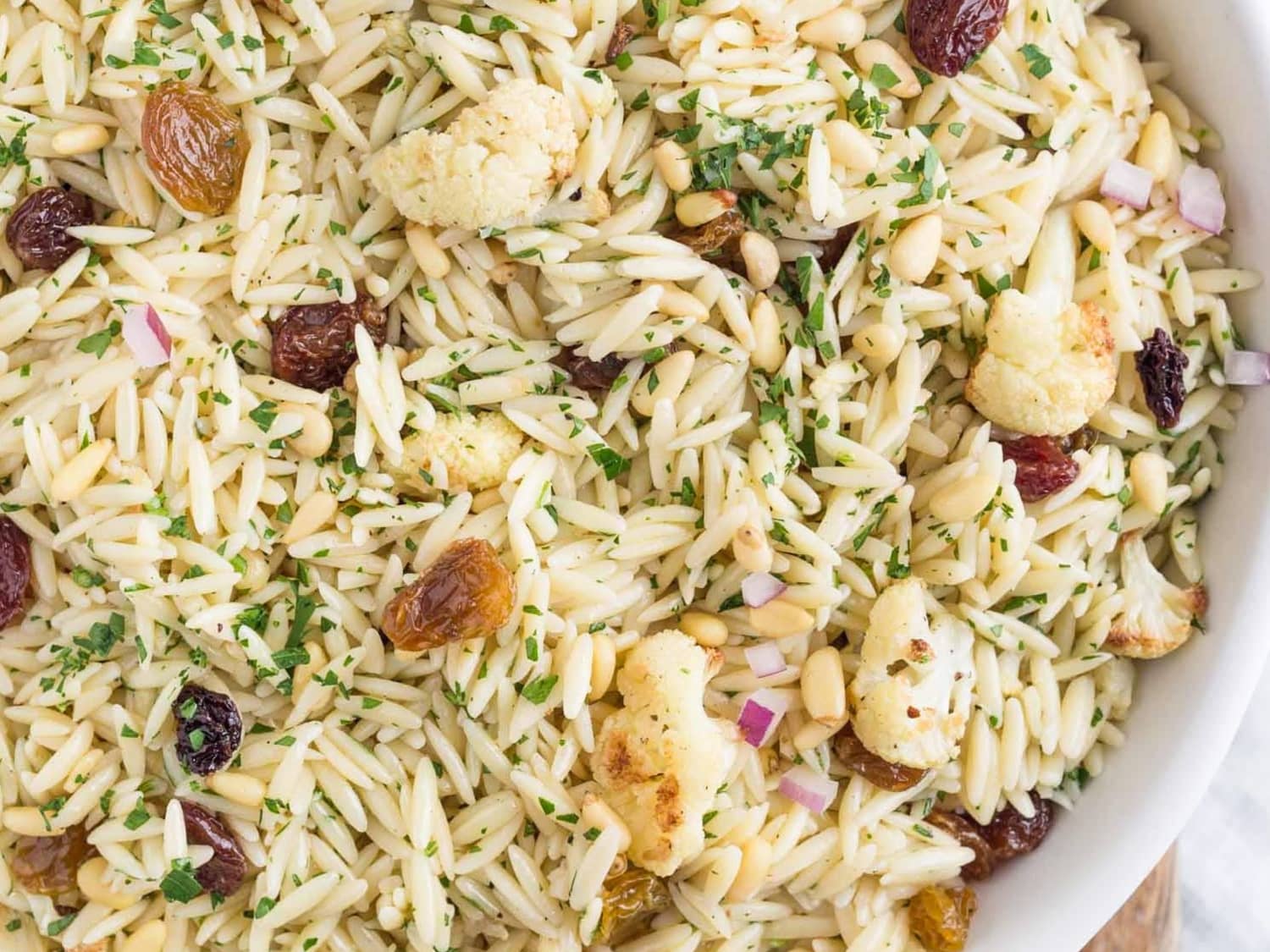 Recipe Orzo Salad With Roasted Cauliflower Pine Nuts And